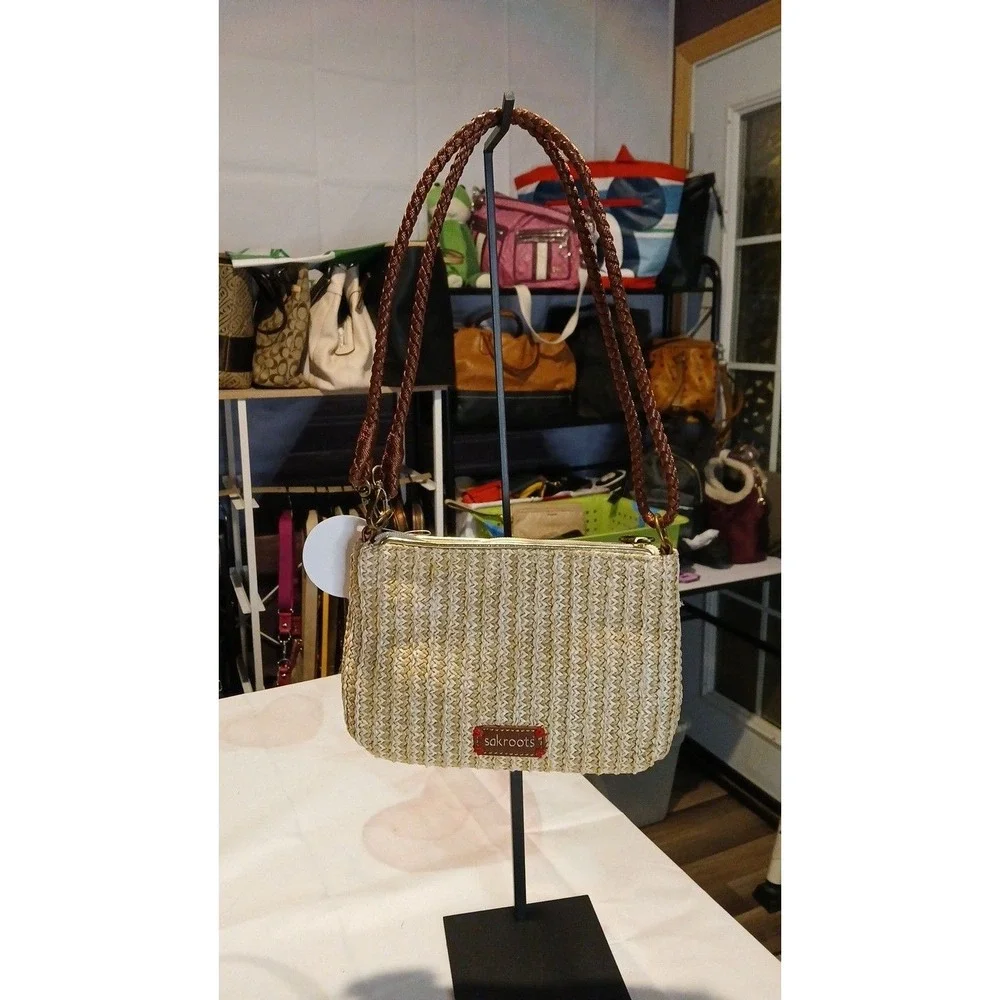 Sakroots 3 Way crossbody natural fibers with owl new!